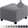 Stol täcker polär fleece fotpall täcker all-inclusive stretch ottoman bänk pall för vardagsrumsmöbler skyddande tvättbar