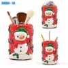 1pc,11.5cm/4.5in,3D Handmade Tobacco Storage Jar,Cute Christmas Theme Sealed Jar,Borosilicate Glass Cigarette Leaf Jar,Vase,Pen Holder,Glass Ashtray With Lid