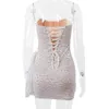 Casual Dresses White Lace Strapless Sexy Dress for Women 2024 Robes Elegant Evening Party Bodycon Mini Summer Vestidos