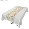 Paño de tabla Flor geométrica nórdica Rectángulo Mantel Cocina Comedor Decoraciones de mesa Tela impermeable Cubiertas de mesa Decoración de fiesta de vacaciones Y240401