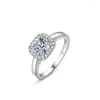 Cluster Ringe S925 Silber Ring Damen Mode Luxus Set 1 Zirkon Hochzeit Instagram Rot Schmuck
