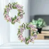 Dekorativa blommor konstgjorda pionblomma krans vintage stil krans hängande prydnad/dörrdekor