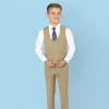 Classic Solid Boy's Sost Set 4 pièces Blazer Gest Pantal