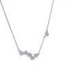 Pendanthalsband 925 Silverpläterad Zircon Star Charm Pendent Halsband Creative Elegant ClaVicle Chain Party Jewelry for Women Choker Gift