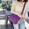 Saco 2024 casual cor sólida bolsas femininas designer de luxo ombro náilon pano senhora mensageiro telefone móvel atacado