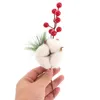 Flores decorativas 10 Pcs Planta Artificial Ramos de Árvore de Natal Decorações Grinalda Decorar Mesa