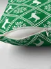 Pillow Green White Traditional Christmas Nordic Reindeer Snowflake Throw Decorative Cases S Home Decor