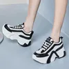Casual Shoes Women's Chunky Sneakers 2024 Autumn Genuine Leather Women High Heels Female White Black For