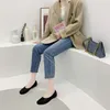 Casual Schoenen Echt Leer Flats Vrouwen Ronde Neus Ondiepe Mond Werken Zachte Bodem Slip Op Loafers Vrouwelijke Koeienhuid Mocassins Maat 43