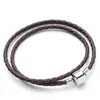 Bracelets de charme 1pc deux couches de conception bracelet en cuir ajustement original pour la fabrication de bijoux accessoire de bricolage