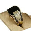 Classic Men's Ring Fashion Metal Gold Color Inlaid Black Stone Zircon Punk Rings for Men