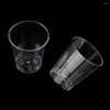 Disposable Cups Straws 30/50X Cake DIY Reusable Pudding Boxes Dessert Muffin Cup Round Plastic Transparent Cupcake