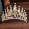 Grampos de cabelo luxo elegante coroa vermelha acessórios tiara para mulheres festa strass jóias nupciais casamento