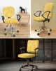 Stoelhoezen met geometrische textuur Gele elastische fauteuil Computerhoes Stretch afneembare kantoorhoes Gesplitste zitting