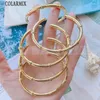 Bangle 5 Pieces High Quality Fashion Jewelry Gold Plated Minimalist Open Design Trendy Smooth Bracelets For Women Party Gifts 40021