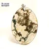 Pendentif Colliers Moss Agate Collier Naturel Gemstone DIY Bijoux Accessoires Exquis Cadeau Faire Partie BM529