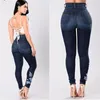 Женские джинсы с цветочной вышивкой, женские эластичные джинсы для мам, джинсовые брюки-карандаш, женские сексуальные узкие брюки, Femme, нижние брюки