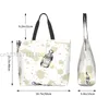 Bolsas de mano con patrón de perfume para mujer, bolsas de comestibles reutilizables, bolsas grandes para tienda s269#