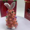 Statuette decorative Orecchie dell'albero di Pasqua Ornamento a LED multicolore Opere d'arte in resina per la decorazione del tavolo da ufficio diurno