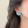 Ohrstecker Sommer und Frühling Licht Luxus elegante blaue Blume für Frauen Mode süße Metall Schmuck Zubehör 2024