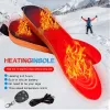 Hommes femmes chauffant la chaussure inserts le coussin chaud d'hiver à pied jusqu'à 8 heures USB rechargeable 3 niveaux de chaleur Chauffage de semelles chauffées télécommande