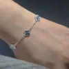 Vans Lucky Clover Armband Pure Silver 925 Full Silver Light Luxury Forest Series Girl Girlfriend Internet Celebrity Liten Crowd Instagram Gift Sweet Korean Version