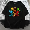 Alanbecker Stickman Pięć kolorowych kombinacji krótkiego rękawu T-shirt Summer High Street Loose Casual Wszechstronna modna modna 6