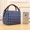 Portable Lunch Bag Thermal Isolated Lunch Boxes Grid Style Cooler Handbag Bento Pouch Dinner Ctainer School Food Storage Påsar P1GG#