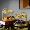 Crochets créatifs Double plateau à fruits pour le stockage de bijoux, maison moderne, support de bureau Simple de Style européen