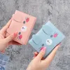 fi Women's Cute Pattern Short Wallets Student Purses Mini Solid Color Tri-fold Student Wallet Mey Bags Card Holder o573#