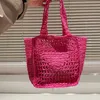 Модельерская сумка Повседневная, легкая, практичная и очень красивая соломенная сумка «все в одном», размер 18X23, соломенная сумка-тоут