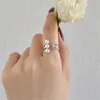 three 5mm shell pearl rings for women 925 sterling silver designer diamond ring 8A zirconia luxury jewelry casual daily outfit gift box size opening adjustable