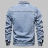 Cotton Denim Jacket Men Casual Solid Color Lapel Single Breasted Jeans Spring Slim Fit Quality Mens Jackets 240321