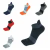 Chaussettes pour hommes No Show Cinq doigts Mode Sports Coton Toe Patchwork Confortable Hommes Rayés Non abrasifs