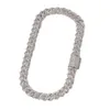 Armband VVS Moissanite Iced Out Diamond 18mm Goud Kleur Sterling Sier Mannen Ketting Miami Cubaanse Link Chain Kettingen