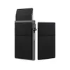 Antitheft Men ID Bank Credit Card Holder Double RFID Blockering Plånbok Läder Säkerhet Aluminium Box Metal Purse Cardholder Case S4K9#