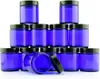 Storage Bottles 4-Ounce Blue Glass Straight Sided Cosmetic Jars 12 Pack 120 Ml For Cream Bottle Making Candles Diy