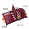 ctact's Genuine Leather Fi Short Wallet Women Zipper Mini RFID Blocking Coin Purse Card Holder Wallets for Women A6Rl#