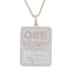 Designer smycken Hip Hop Geometric Iced Out Pendants med full asfalterad kubik och pojkar isade ut Bling Letter One Way Pendant