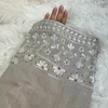 エスニック服は女性用アバヤを閉めたリネン生地刺繍袖アバヤイスラム教徒ドバイ豪華な七面鳥イスラムカフタンヒジャーブドレス