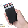 RFID SMART Wallet Card Holder Metal Thin Slim Men Kvinnor plånböcker dyker upp minimalistisk plånbok liten svart handväska vallet walets för män p3l1#