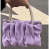 Sac à bandoulière Portable pour femmes, sac de soirée plissé avec chaîne nuage, couleur unie, été 2023, 240315