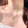 Collier ras du cou Vintage français Simple, collier goutte d'eau pour femmes, pendentif océan, chaîne de clavicule en acier inoxydable