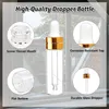 Aufbewahrungsflaschen, 50 Stück, 2 ml, klare Glastropfer, Mini-Probe für ätherische Öle, Parfüm, kosmetische Flüssigkeit
