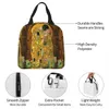 gustav Klimt The Kiss Insulated Lunch Bags Leakproof Abstract Freyas Art Lunch Ctainer Cooler Bag Tote Lunch Box School Picnic u8eX#