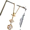 Womens Designer Fashion Brand Vier Blad Bloem Diamanten Hanger Ketting Klassieke Charme Goud Titanium Stalen Sieraden