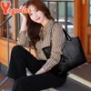 Yogodlns Fi Black Tote Sac pour femmes Pu Leather Sac à épaule de grande capacité Sac Handle Simple Color Color Handbag Shop V0FW #