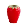 Vaser Strawberry Ceramic Flower Vase Creative Fruit Desktop Ornament Plant Pot For Living Room Kitchen Dining Table Desk Entrance