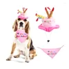 Vêtements de chien 2pcs / Set Chapeau d'anniversaire pour animaux de compagnie Bavoirs Décoration Pographie Props Head-Wear Cap Foulard Costume Accessoires Drop