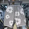 2024 Big Size Designer Puff Algodão Denim Shorts Homens Mulheres Lágrimas Calça Curta Moda Streetwear Calças Mens Férias Praia Shorts Multicolor Sweatpants